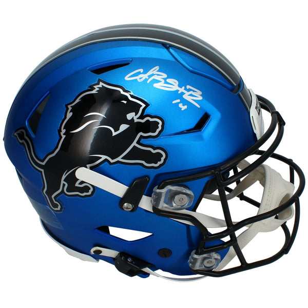 Amon-Ra St. Brown Autographed Detroit Lions 2024 Alt SpeedFlex Helmet Beckett