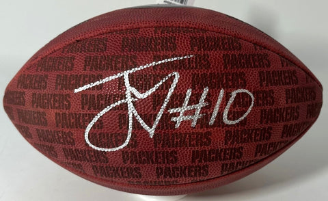 Packers JORDAN LOVE Signed Wilson NFL Authentic GB LOGO Football AUTO - BAS