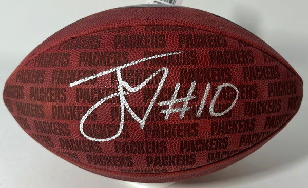 Packers JORDAN LOVE Signed Wilson NFL Authentic GB LOGO Football AUTO - BAS