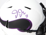 Justin Jefferson Autographed Vikings Lunar Speed Mini Helmet- Beckett W Holo