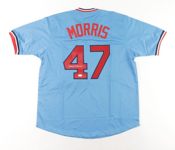 Jack Morris Signed Minnesota Twin Throwback Jersey (JSA COA) 1991 World Champion