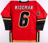 Dennis Wideman Signed Flames Jersey (Beckett) Abuse of a Linesman Incident