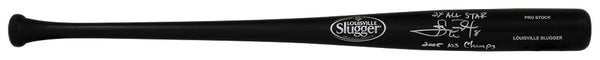 Carl Everett Signed Louisville Slugger Pro Black Baseball Bat w/2-INSC -(SS COA)
