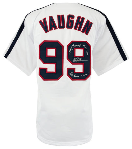 Charlie Sheen, Bernsen & Berenger Signed White Custom Vaughn #99 Jersey (SS COA)