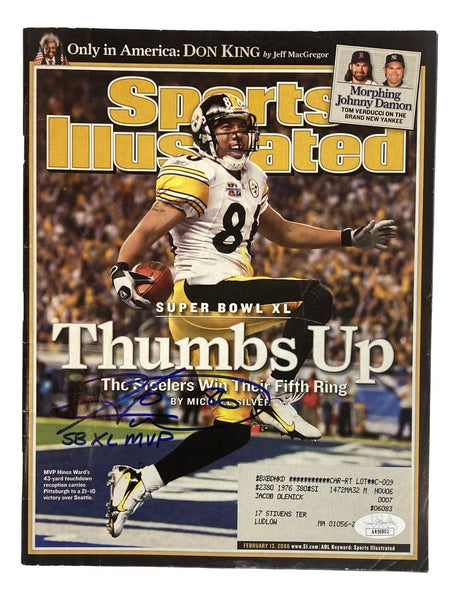 Hines Ward Signed Pittsburgh Steelers 2006 SI Magazine SB XL MVP JSA Hologram