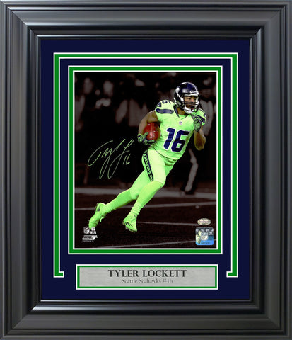 Tyler Lockett Autographed Signed Framed 8x10 Photo Seattle Seahawks MCS Holo