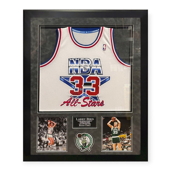 Larry Bird Signed Autographed All Star Jersey Framed to 32x40 w/ Player Holo