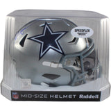 Deion Sanders Autographed Dallas Cowboys Mid-Size Midi Helmet Beckett WIT 55225