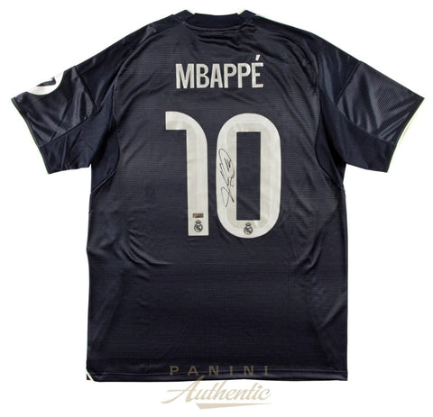 Kylian Mbappe Autographed 2025-26 Real Madrid Navy Nike Replica Jersey Panini