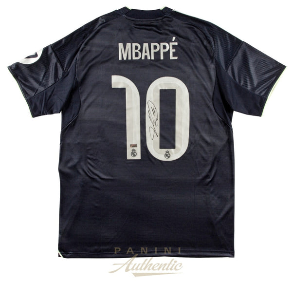 Kylian Mbappe Autographed 2025-26 Real Madrid Navy Nike Replica Jersey Panini