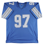 Aidan Hutchinson Authentic Signed Blue Pro Style Jersey BAS Witnessed 3