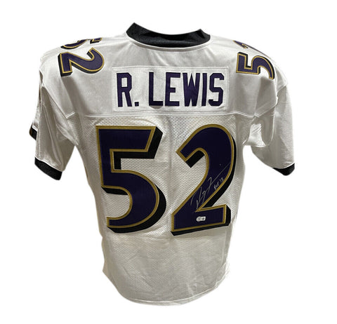 Ray Lewis Signed Baltimore Ravens M&N sz 44 Jersey w/HOF Beckett 40887