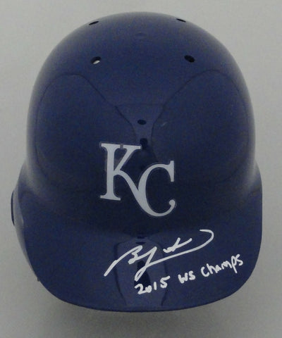 Royals BEN ZOBRIST Signed Full Size Rawlings Helmet AUTO w/ 2015 WS Champs - JSA