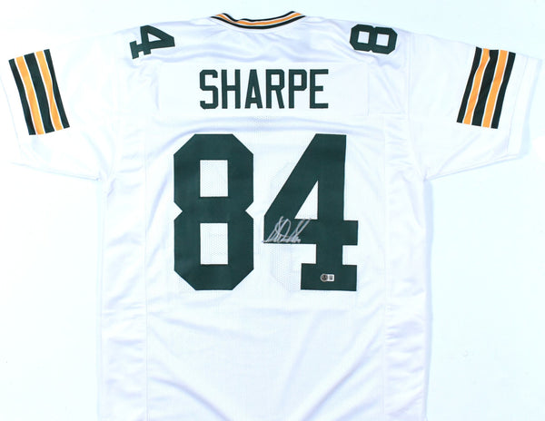 Sterling Sharpe Autographed White Pro Style Jersey - Beckett W Hologram *Silver