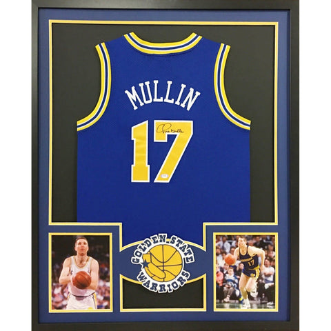 Chris Mullin Autographed Signed Framed Golden State Warriors Jersey PSA/DNA