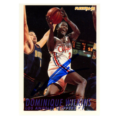 Dominique Wilkins Autographed 1994 Fleer #105 Trading Card Beckett 54203