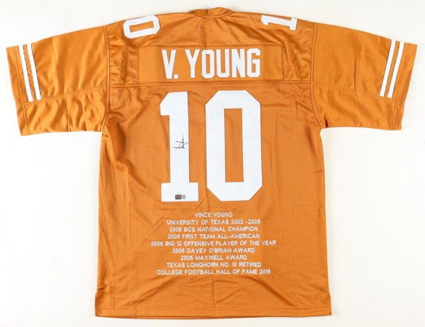 Vince Young Texas Longhorns Custom Sewn Jersey – Burnt Orange, Unsigned, Adult Sizes M-2XL