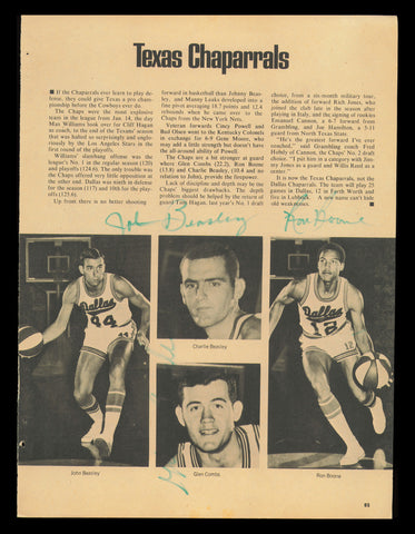 Beasley, Boone & Combs Autographed 8x11 Magazine Photo 1970-71 237921