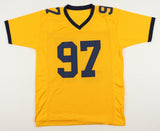 Aidan Hutchinson Signed Michigan Wolverines Throwback Jersey (Beckett) Def. End