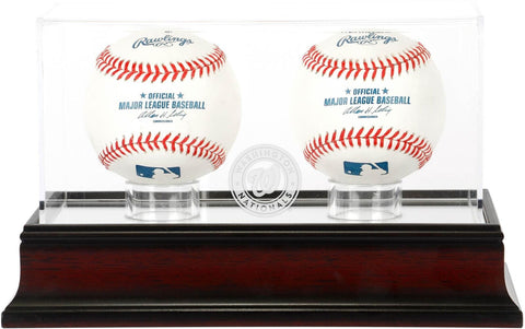 Washington Nationals Mahogany 2-Baseball Display Case