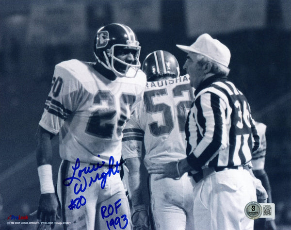 Louie Wright Autographed/Signed Denver Broncos 8x10 Photo Beckett 57710