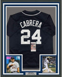 FRAMED Signed MIGUEL CABRERA 35x39 Detroit Blue Jersey JSA COA Auto