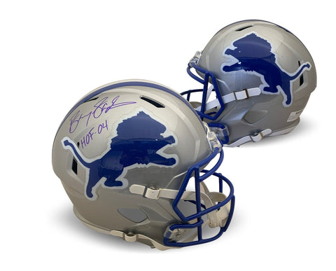Barry Sanders Autographed Detroit Lions Signed Full Size Football Helmet HOF JSA