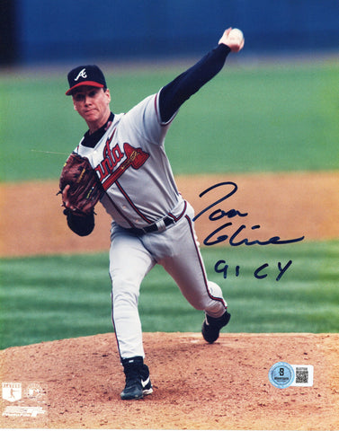 Tom Glavine Autographed Atlanta Braves 8x10 Photo W/ 91 CY Beckett