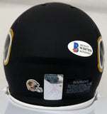 DREW BREES AUTOGRAPHED SAINTS AMP BLACK SPEED MINI HELMET IN GOLD BECKETT 179413