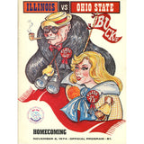 Ohio State Buckeyes vs Illinois Illini 11/2/1974 Homecoming Program 59289