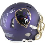 Ray Lewis Autographed Baltimore Ravens Authentic 24 Alt Helmet Beckett 49547