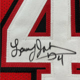 FRAMED Autographed/Signed LARRY JOHNSON 35x39 UNLV Red Jersey PSA COA Auto