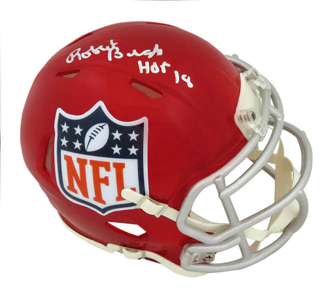 Robert Brazile Signed NFL Logo FLASH Riddell Speed Mini Helmet w/HOF'18 (SS COA)
