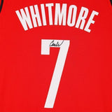 Framed Cam Whitmore Houston Rockets Signed Red Nike Icon Edition Swingman Jersey