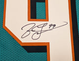MIAMI DOLPHINS JASON TAYLOR AUTOGRAPHED TEAL JERSEY BECKETT BAS WITNESS 239803