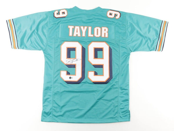 Jason Taylor Signed Miami Dolphins Jersey (Beckett) HOF Def. End Class of 2017
