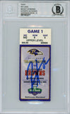 Ray Lewis Autographed/Signed 9/14/2003 vs Browns Ticket Beckett Slab 39190