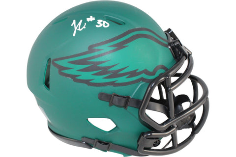 Jihaad Campbell Autographed Philadelphia Eagles Mini Helmet Rave Beckett 52732