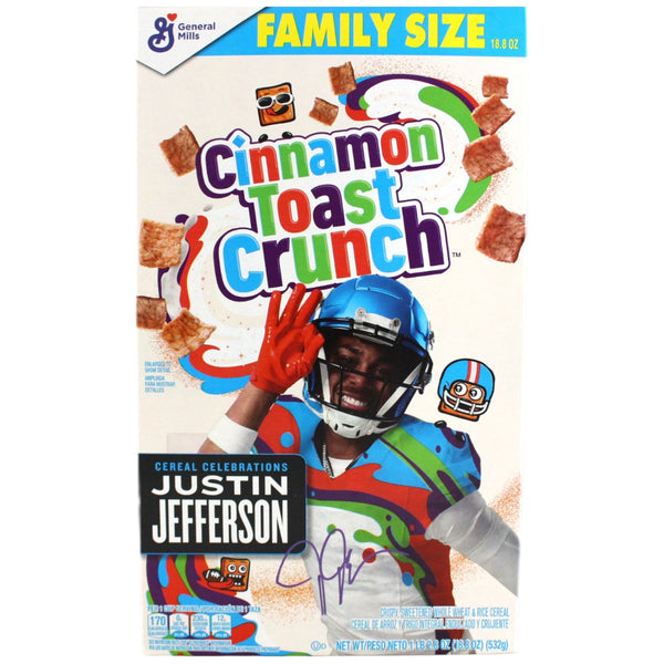 Justin Jefferson Autographed Minnesota Vikings Cereal Box Beckett Witness 52888