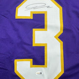 Framed Autographed/Signed Jordan Addison 35x39 Purple ALT Jersey JSA COA