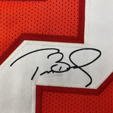 Framed Facsimile Autographed Tom Brady 33x42 Tampa Orange Throwback Laser Jersey