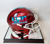 Jalen Hurts and Patrick Mahomes Autographed SB 57 Helmet w/ Case Fanatics COA
