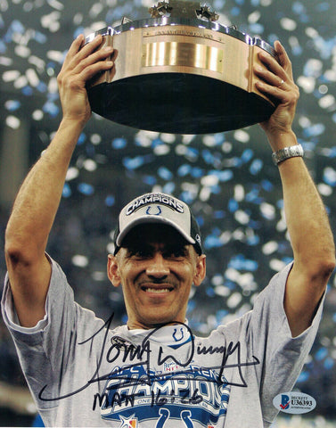 Tony Dungy Autographed/Signed Indianapolis Colts 8x10 Photo BAS 29762