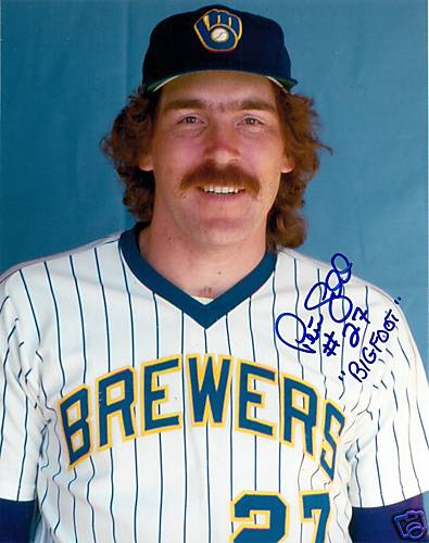 Milw Brewers PETE LADD (d) Signed 8x10 Photo #4 AUTO w/ "BIGFOOT"