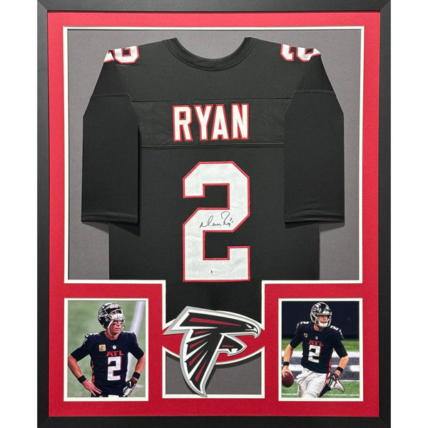 Matt Ryan Autographed Signed Framed Black Atlanta Falcons Jersey BECKETT