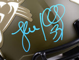 Luke Kuechly Signed Panthers F/S Salute to Service Speed Helmet-Beckett W Holo