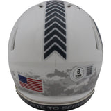 TJ Watt Autographed Pittsburgh Steelers 24 STS Mini Helmet Beckett Witness 48960