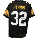 Franco Harris Autographed/Signed Pro Style Size XL Black Jersey JSA 57027
