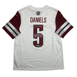Autographed/Signed Jayden Daniels Commanders White Authentic Jersey Fanatics COA