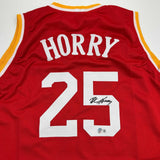 Autographed/Signed Robert Horry Houston Red Jersey Beckett BAS COA